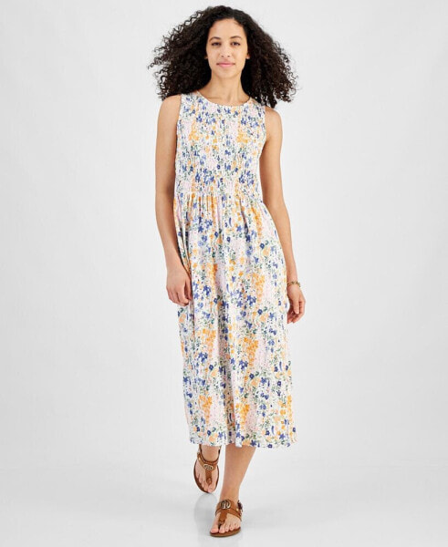 Платье Tommy Hilfiger женское с цветочным принтом без рукавов, миди-длина