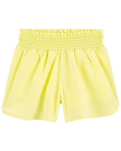 Kid Smocked Shorts in Moisture Wicking Active Fabric 8