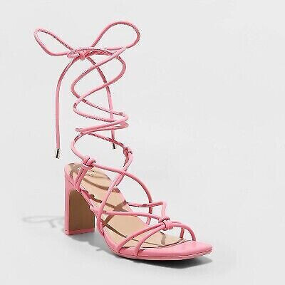 Women's Bria Strappy Heels - A New Day Pink 6.5