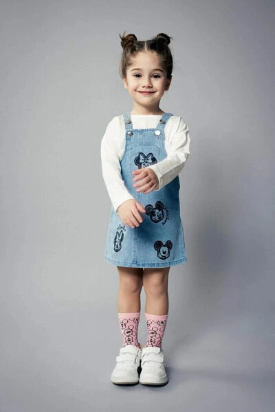 Kız Bebek Disney Mickey & Minnie Jean Salopet Elbise B8184a524sp