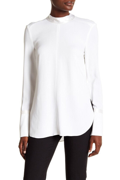 VERONICA BEARD 157536 Women's Costello Mock Neck Shirt Long Sleeve White Sz. 0