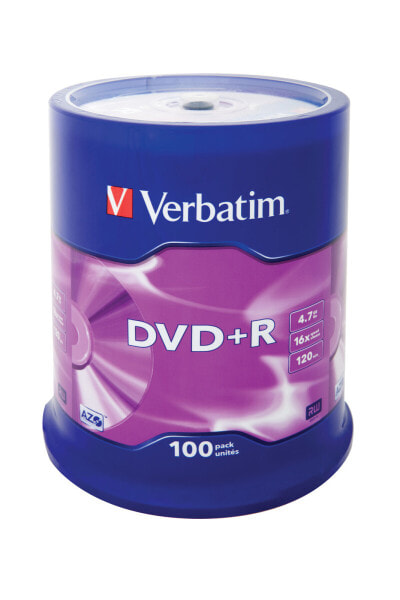 DVD+R Verbatim 4.7 GB Matt Silver 120 mm Spindle 100 шт.