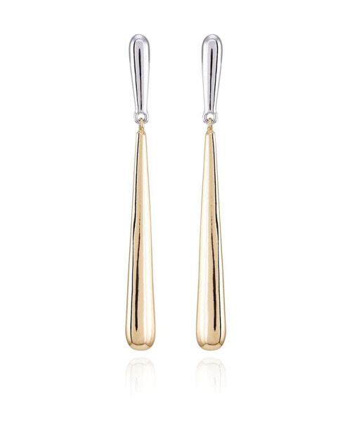 Two-Tone Linear Drop Dangle Earrings