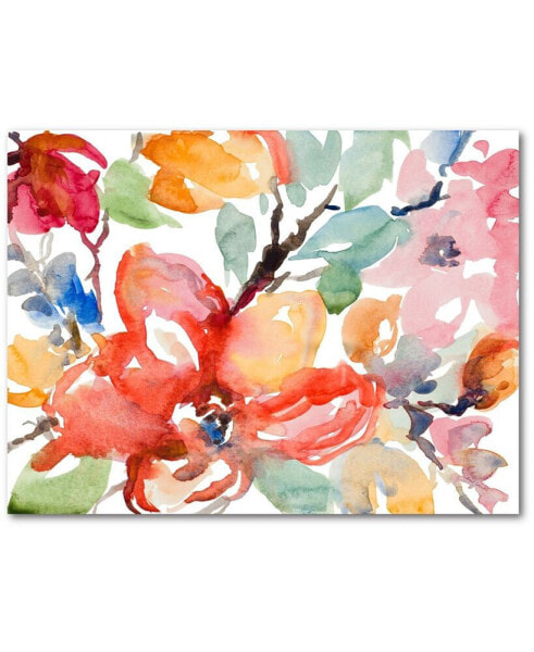 Watercolor Flowers 16" x 20" Gallery-Wrapped Canvas Wall Art
