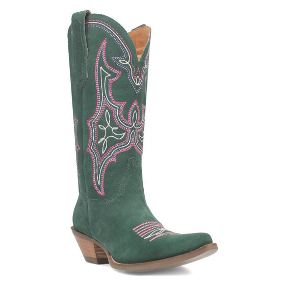 Dingo Hot Sauce Embroidery Snip Toe Cowboy Womens Green Casual Boots DI196-300