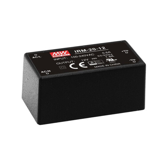 Meanwell MEAN WELL IRM-20-24 - 20 W - 85 - 264 V - 0.9 A - ITE EN/UL/IEC 60950 - Black - 27.2 mm