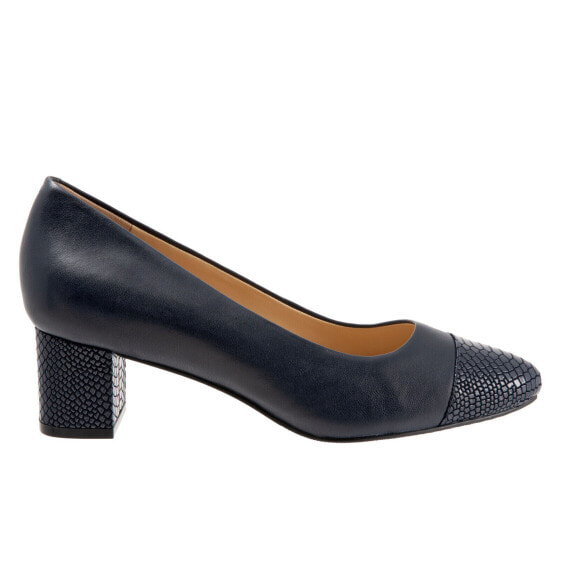 Trotters Kiki T1957-400 Womens Blue Narrow Leather Pumps Heels Shoes 9
