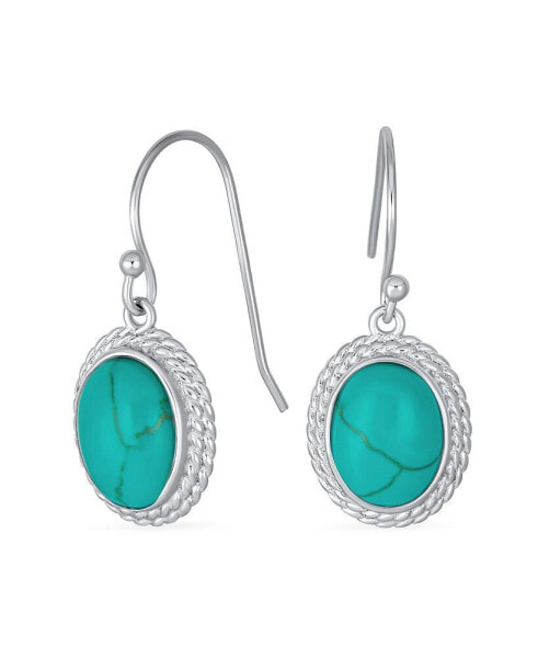 Серьги Bling Jewelry Turquoise Milgrainamiliar Edge