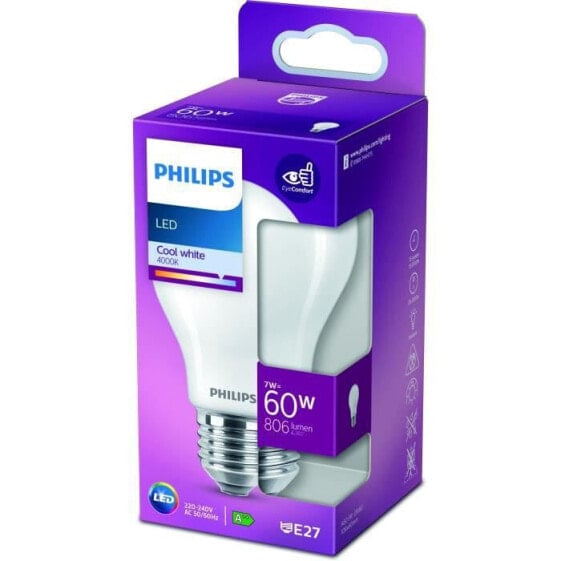 Philips LED-Lampe entspricht 60 W E27 Kaltwei, nicht dimmbar