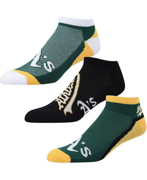 Men's and Women's Oakland Athletics Flash Ankle Socks 3-Pack Set
