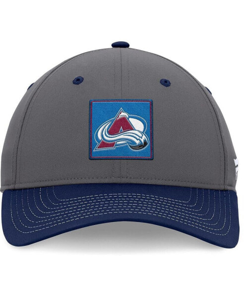 Men's Gray/Navy Colorado Avalanche 2024 Stanley Cup Playoffs Locker Room Adjustable Hat