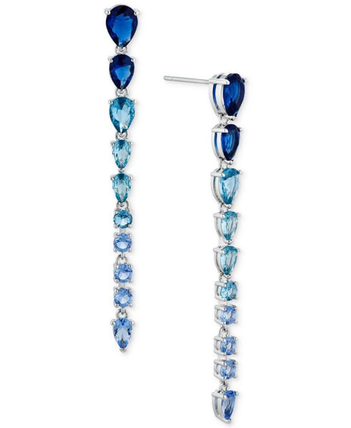 Silver-Tone Mixed Stone Long Linear Drop Earrings, Created for Macy's