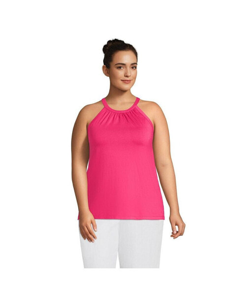 Plus Size Light Weight Jersey Halter Neck Tank Top