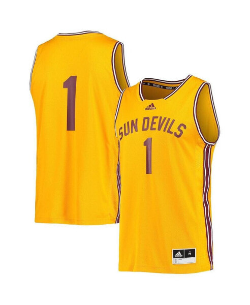 Men's #1 Gold Arizona State Sun Devils Reverse Retro Jersey