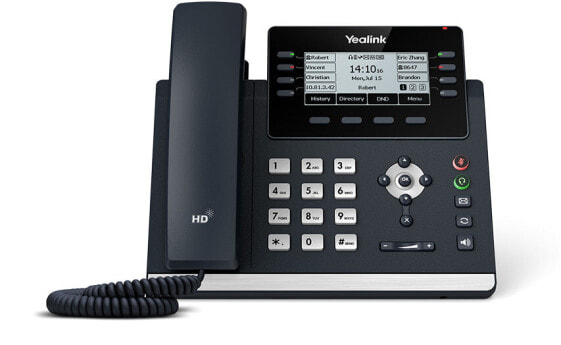 Yealink SIP-T43U - IP Phone - Grey - Wired handset - Desk/Wall - In-band - Out-of band - SIP info - 12 lines