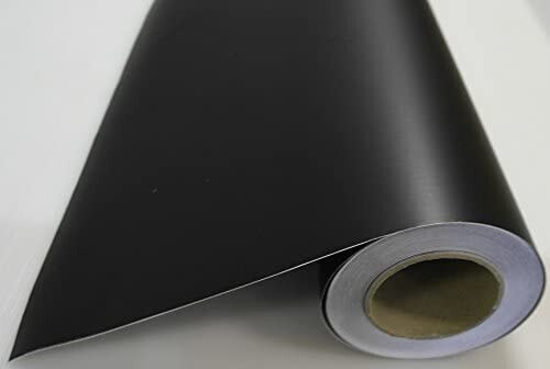 (9.86/m2) Könighaus Black Matt Car Film 100 x 152 cm with Air Ducts + Free Squeegee and Instructions