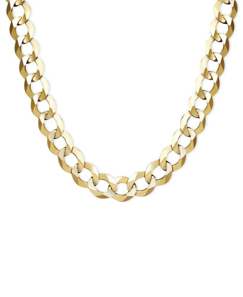 22" Men's Curb Chain Necklace (7mm) in Solid 14k Gold