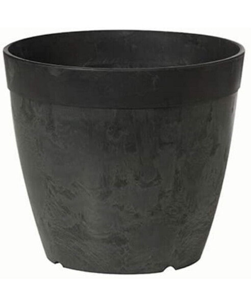 Manufacturing 03128 Round Dolce Flower Pot/Planter, Black, 12"