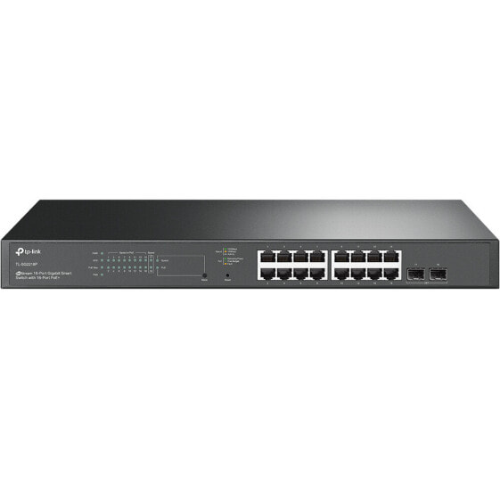 TP-LINK JetStream 18-Port Gigabit Smart Switch with 16-Port PoE+ - L2/L2+ - Gigabit Ethernet (10/100/1000) - Power over Ethernet (PoE) - Rack mounting - 1U