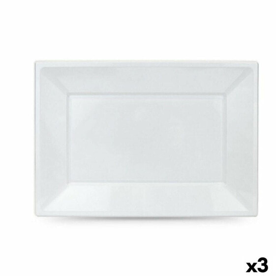 Посуда и кухонные принадлежности Algon Набор многоразовых тарелок Белый Прямоугольный 33 x 23 см (36 штук)