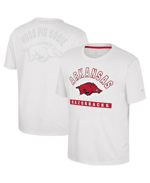 Big Boys White Arkansas Razorbacks Jones T-shirt