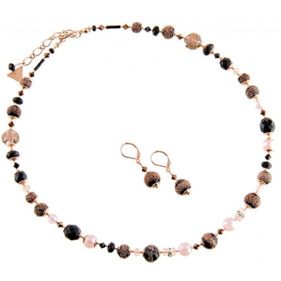 Luxury set of pearl jewelry Lampglas Frozen Berries SET X1 (necklace, earrings)