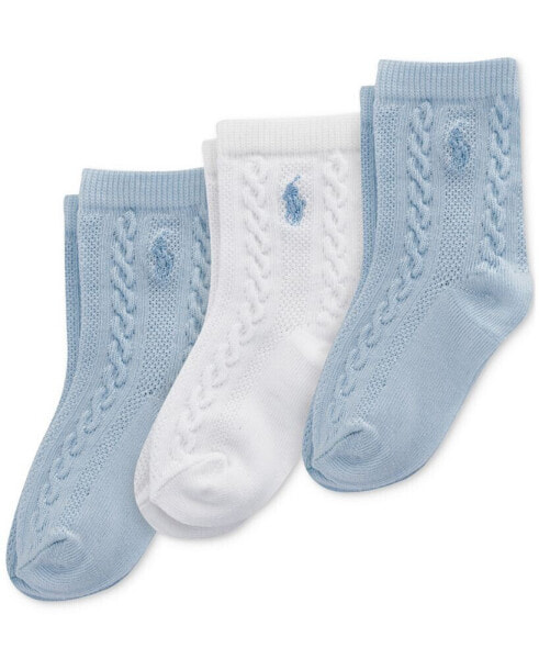 Baby Boys 3-Pk. Cable-Knit Socks