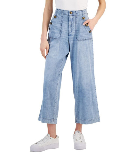 Брюки женские Nautica Jeans джинсовые с высокой посадкой и широкими штанинами