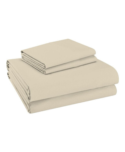 800 Thread Count Cotton Blend 4 Pc Sateen Sheet Set Queen