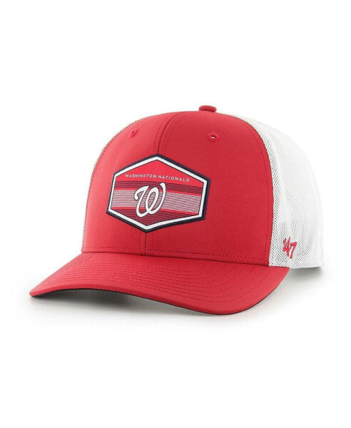 Men's Red, White Washington Nationals Burgess Trucker Snapback Hat