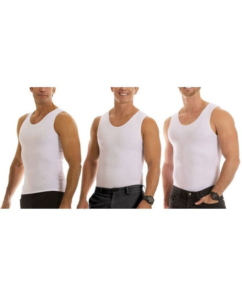 Insta Slim Men's 3 Pack Compression Muscle Tank T-Shirts