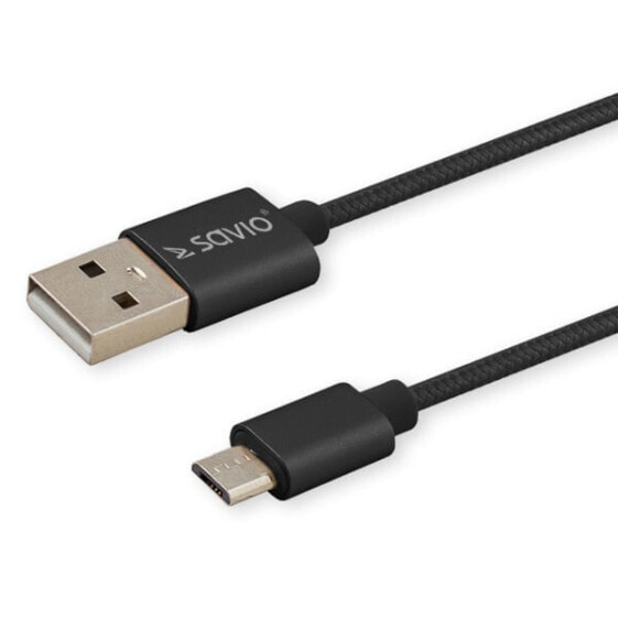 Адаптированное название товара: Разъем USB C - USB 2.0 - черный Savio CL-129 - 2 м