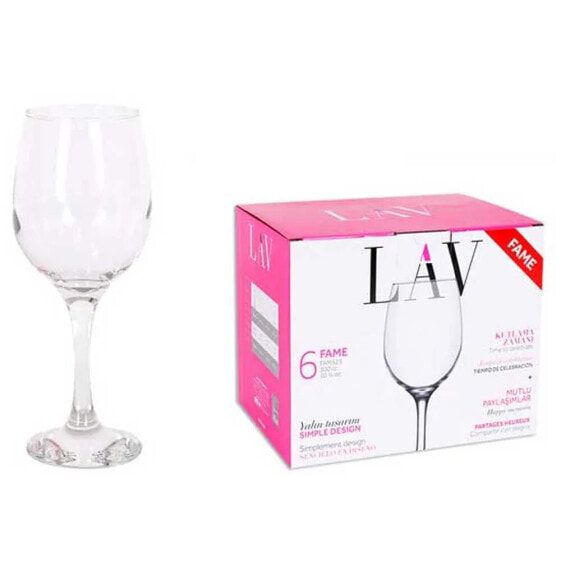 LAV Set Of 6 Wine Glasses 300ml Fame High