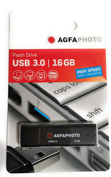 Черный USB флеш-накопитель AgfaPhoto 10569 16 ГБ USB Type-A 3.0 - Cap - Black