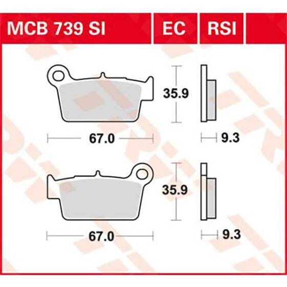TRW Ec-Organic Aprilia MXV 450 4.5 12 Rear Brake Pads