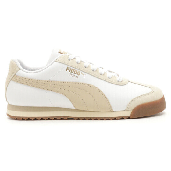 Puma Roma Almonds Lace Up Womens Beige, White Sneakers Casual Shoes 39945701