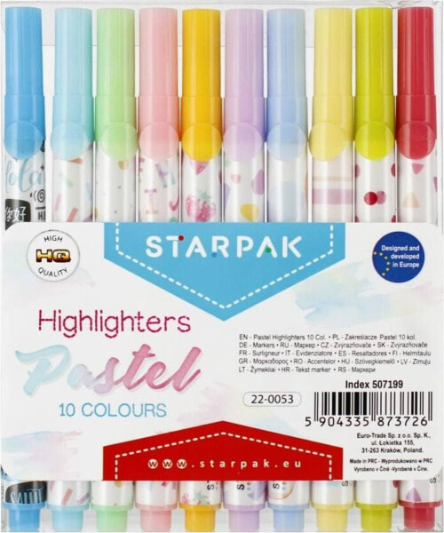 Starpak ZAKRESLACZ 10KOL PASTEL STK ETUI 12/144