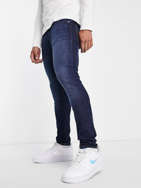 Jack & Jones Intelligence Liam skinny fit jeans in mid blue wash 