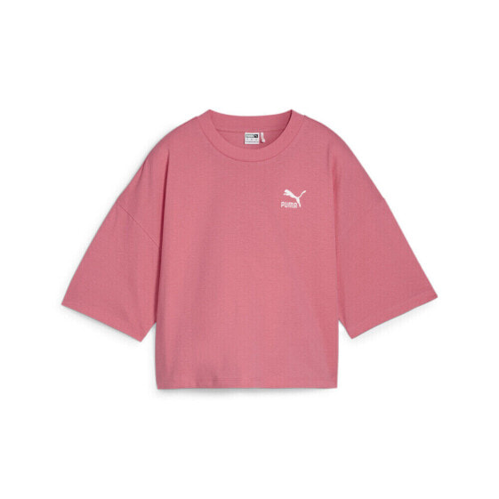 Puma Better Classics Oversized Crew Neck Short Sleeve T-Shirt Womens Pink Casual