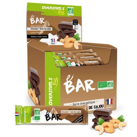 OVERSTIMS E-BAR BIO 32g Cocoa Beans And Cashew Nuts Energy Bars Box 35 Units