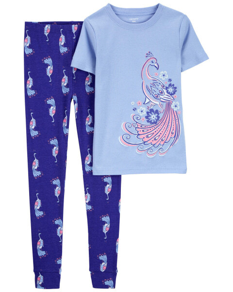 Kid 2-Piece Peacock 100% Snug Fit Cotton Pajamas 5