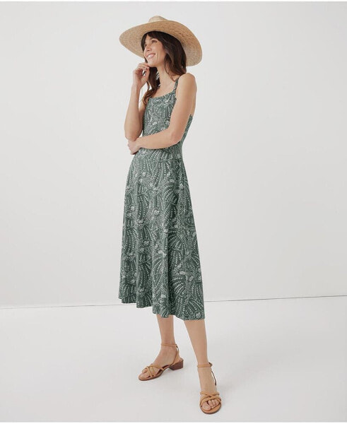 Women's Organic Cotton Fit & Flare Midi Dress - Shorty