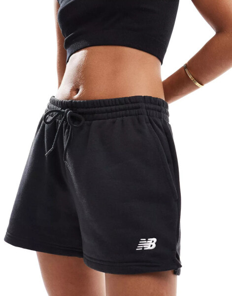 New Balance sport essentials french terry short in black