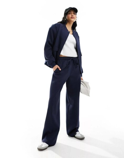 4th & Reckless tailored drawstring straight leg trousers co-ord in navy