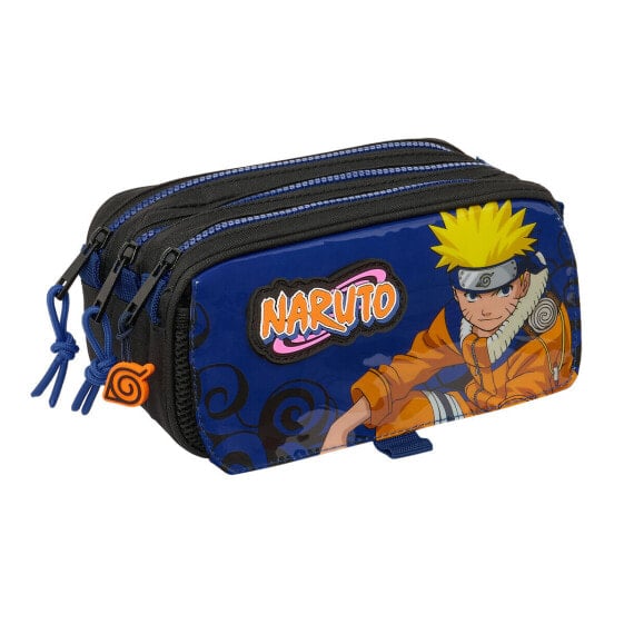 Тройной пенал Naruto Ninja Синий Чёрный 21,5 x 10 x 8 cm