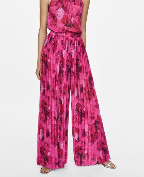 Women's Pleated Floral Pants