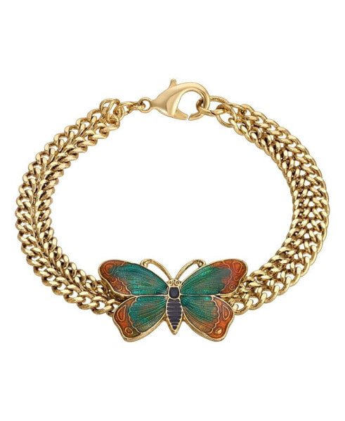 Gold-Tone Butterfly Statement Bracelet