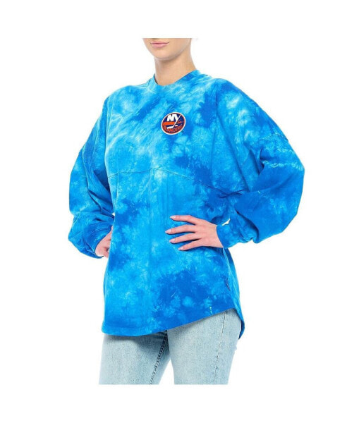 Women's Royal New York Islanders Crystal-Dye Long Sleeve T-shirt