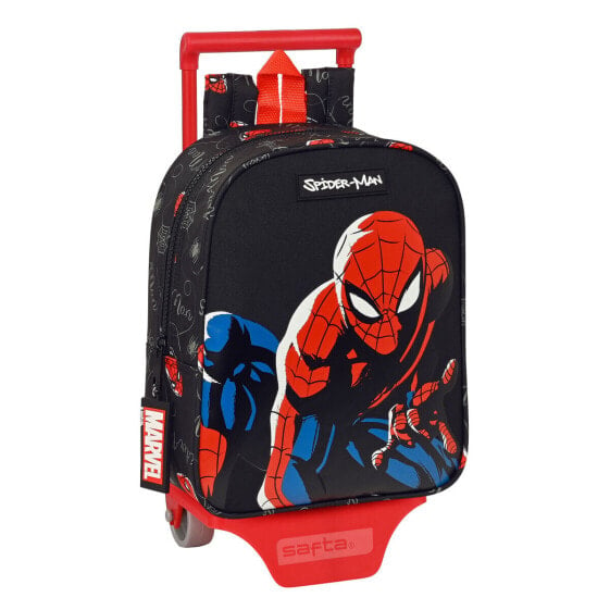 Рюкзак школьный с колесиками Spider-Man Hero Чёрный 22 x 27 x 10 см