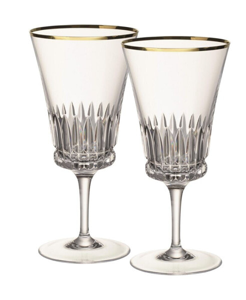 Grand Royal Gold-Tone Water Goblet Glasses, Pair of 2